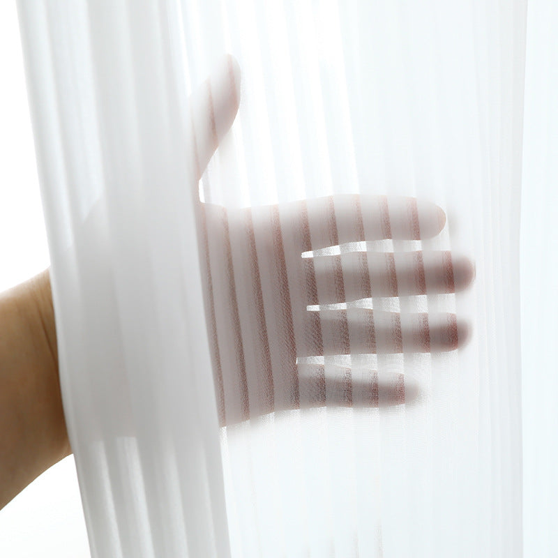 Vertical Striped Sheer Curtains with Dreamy Chiffon for Balcony and Windows SL-113