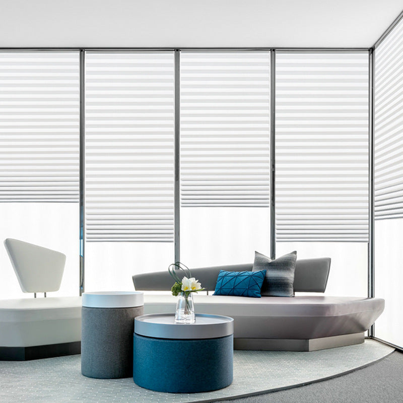 No Drill Semi Sheer Pleated Blinds Easy Face Fix Filter Light AU BZL-101