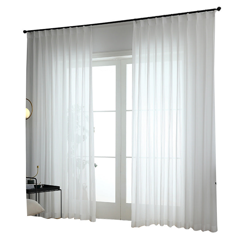 Vertical Striped Sheer Curtains with Dreamy Chiffon for Balcony and Windows SL-113