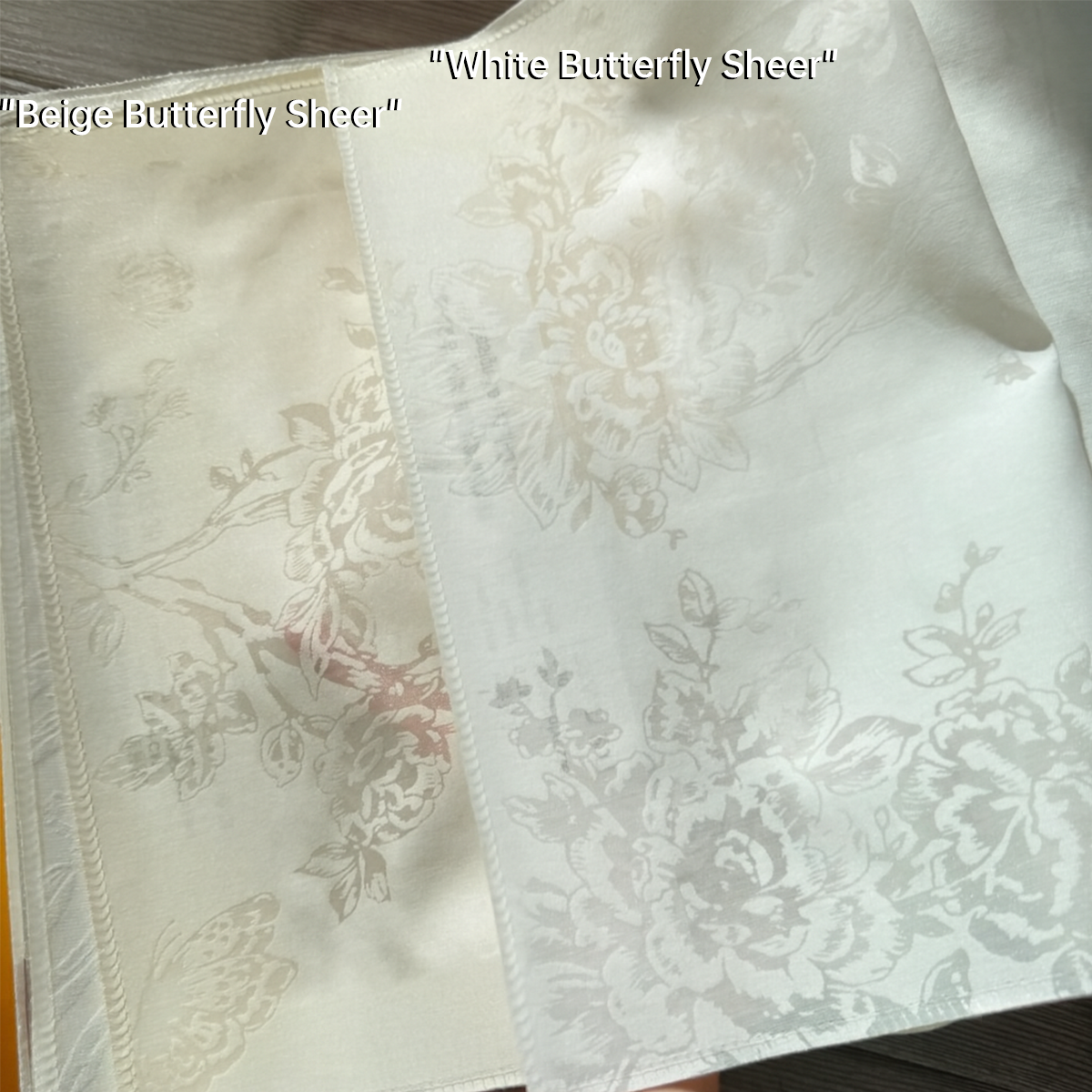 Butterfly Floral Sheer Curtains for Living Room with French Elegance SL-117