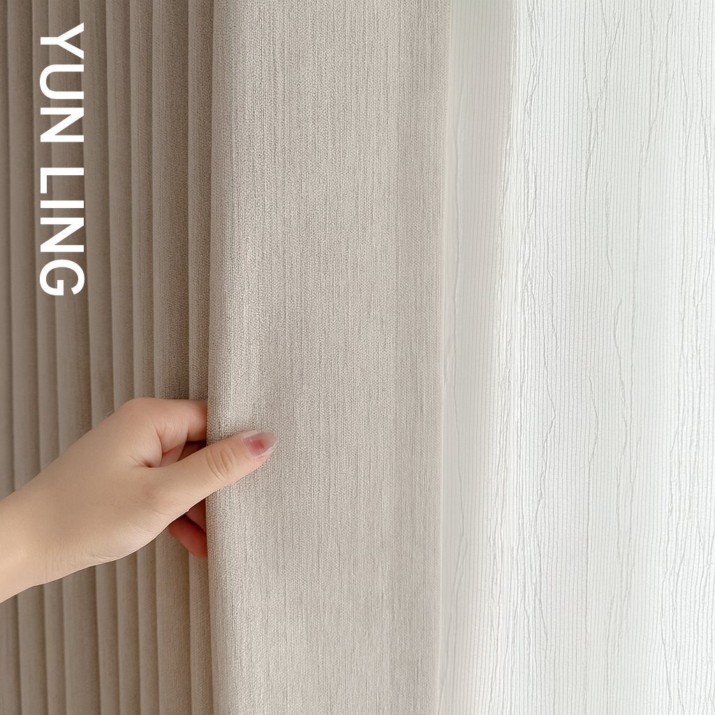 Shaoxing Keqiao Modern Vintage Wood Tone Curtains for Bedroom and Living Room BCL-115