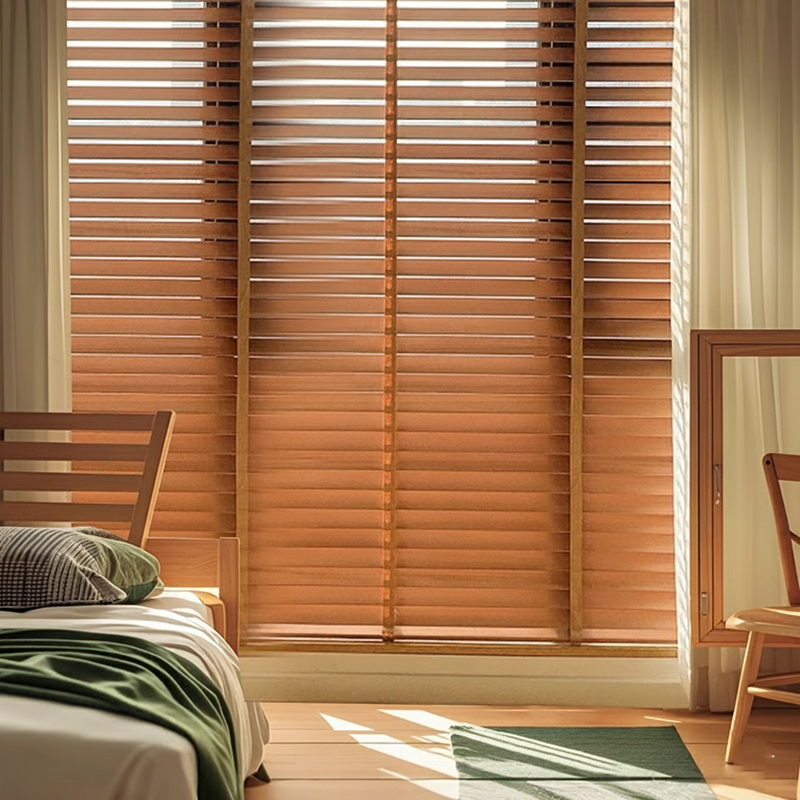 Wooden Venetian Blinds – Basswood Retro-Style Window Shades for Balcony, Study & Bedroom BYL-003