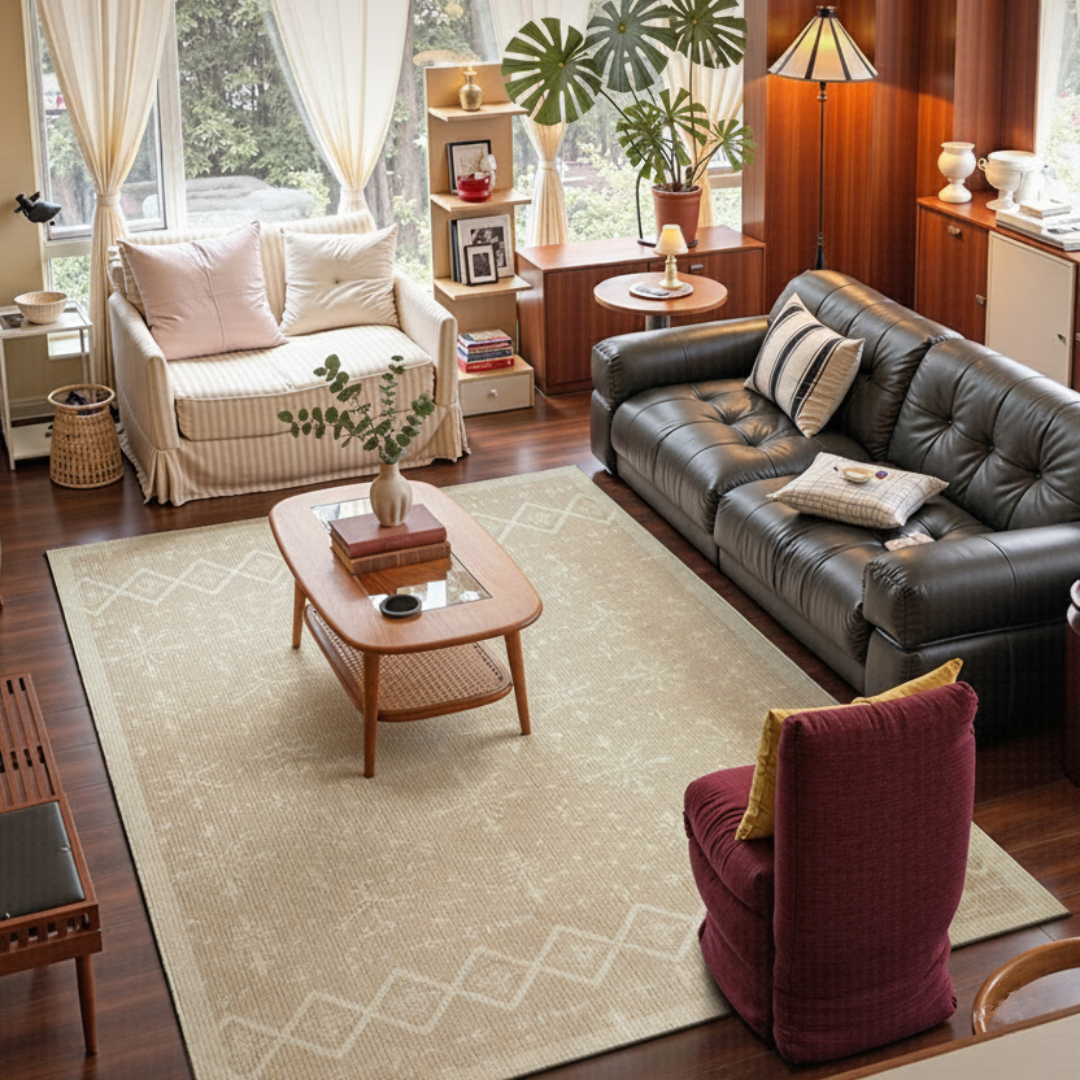 Luxury Wool Rugs - Stain-Resistant Non-Slip Carpet for Living Room DT-110