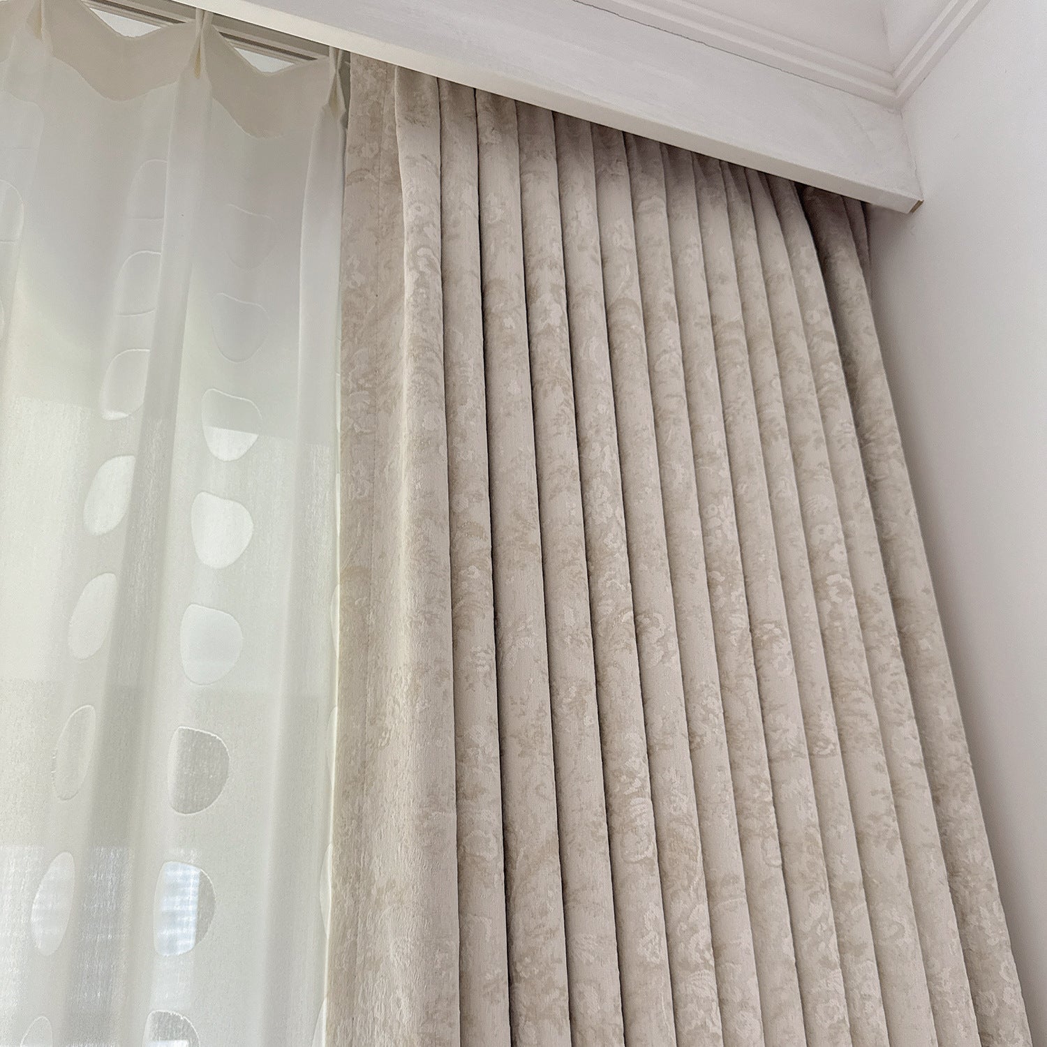 Morris Floral French Jacquard Chenille Blackout Curtains for Bedroom and Living Room with Elegant Touch BCL-108