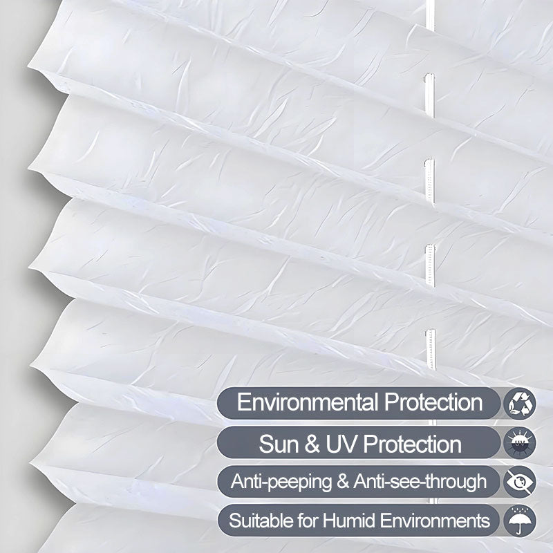 White/Grey Waterproof Pleated Blinds | No Drill Cordless BZL-102