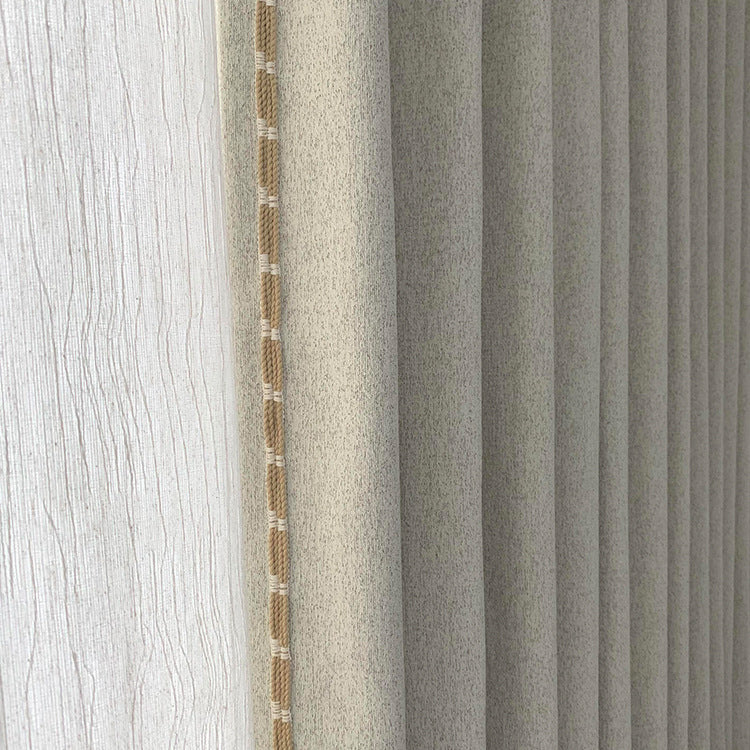Vintage Cotton Linen Sheer Curtains with French Style for Living Room and Balcony SL-112