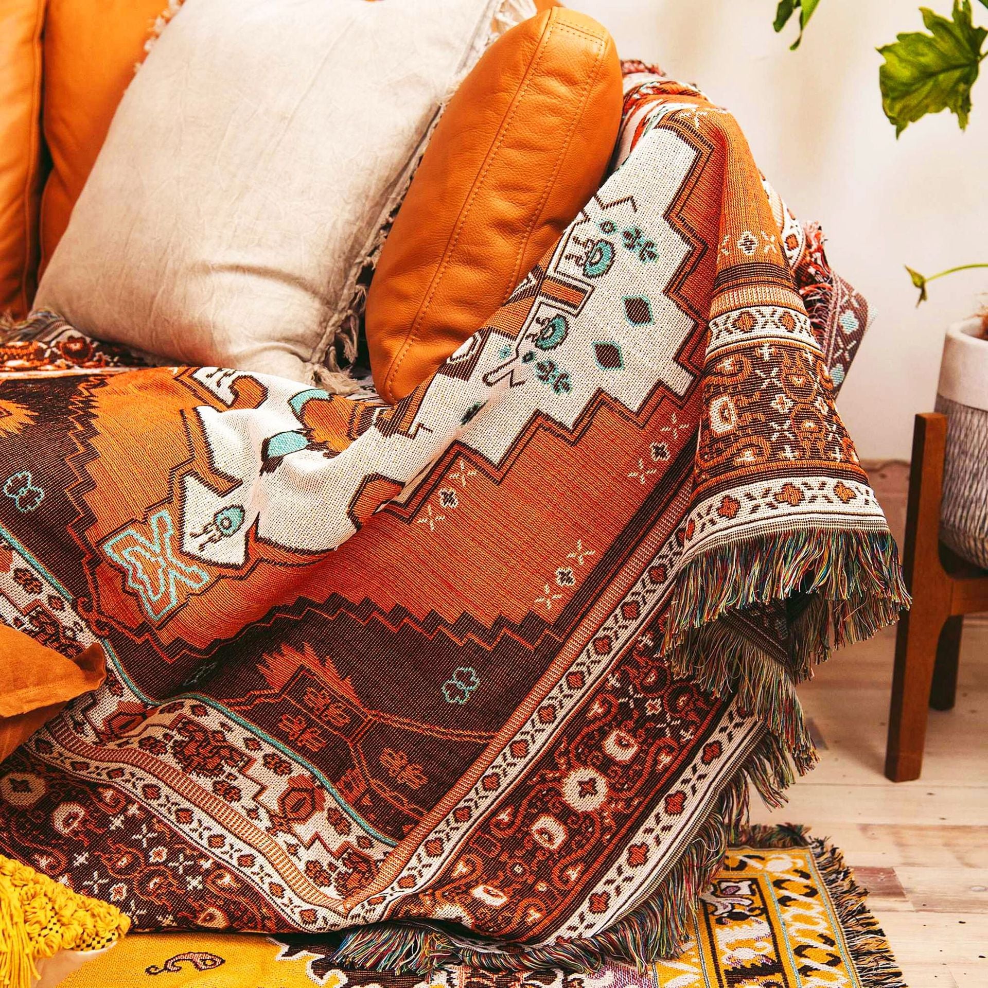 Boho Tribal Woven Blanket – Multi-Purpose Throw for Camping, Picnic, Sofa & Home Décor BK-006