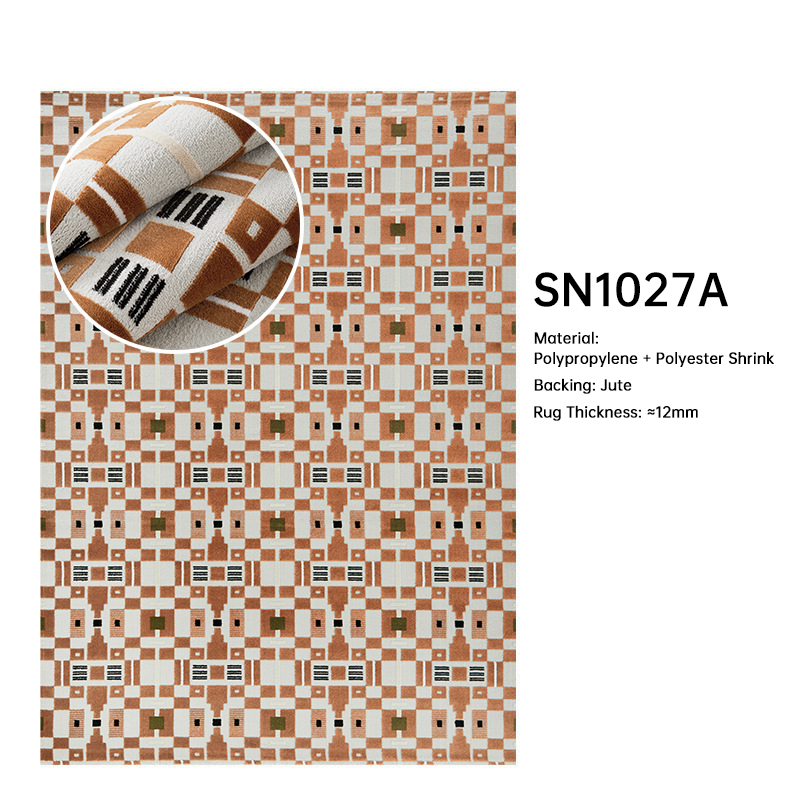 Mid-Century Living Room Rugs - Eco-Friendly Thick Warm Tone Carpet DT-106