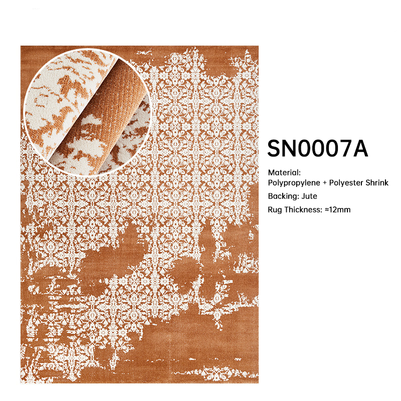 Mid-Century Living Room Rugs - Eco-Friendly Thick Warm Tone Carpet DT-106