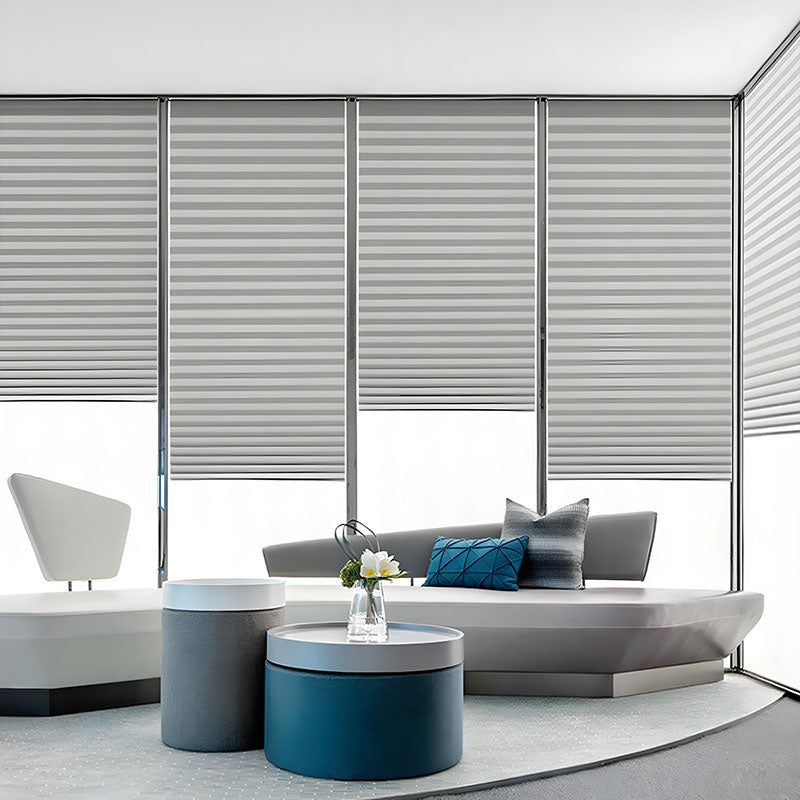 No Drill Semi Sheer Pleated Blinds Easy Face Fix Filter Light AU BZL-101