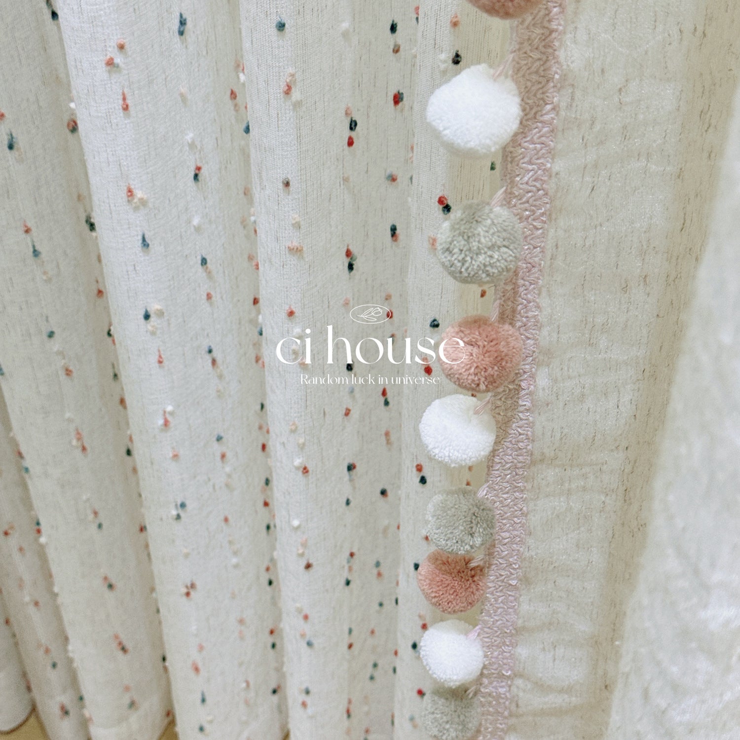 Rainbow Candy Cotton Linen Sheer Curtains for Kids&