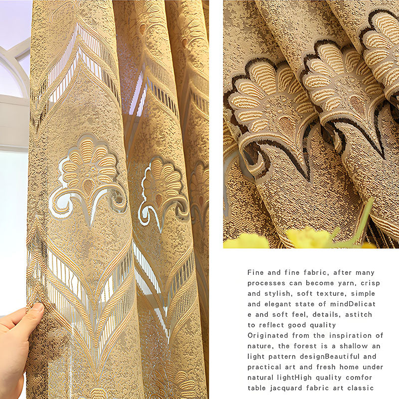 Thick Voile Curtains Sheer Light Filtering with European Jacquard SL-102