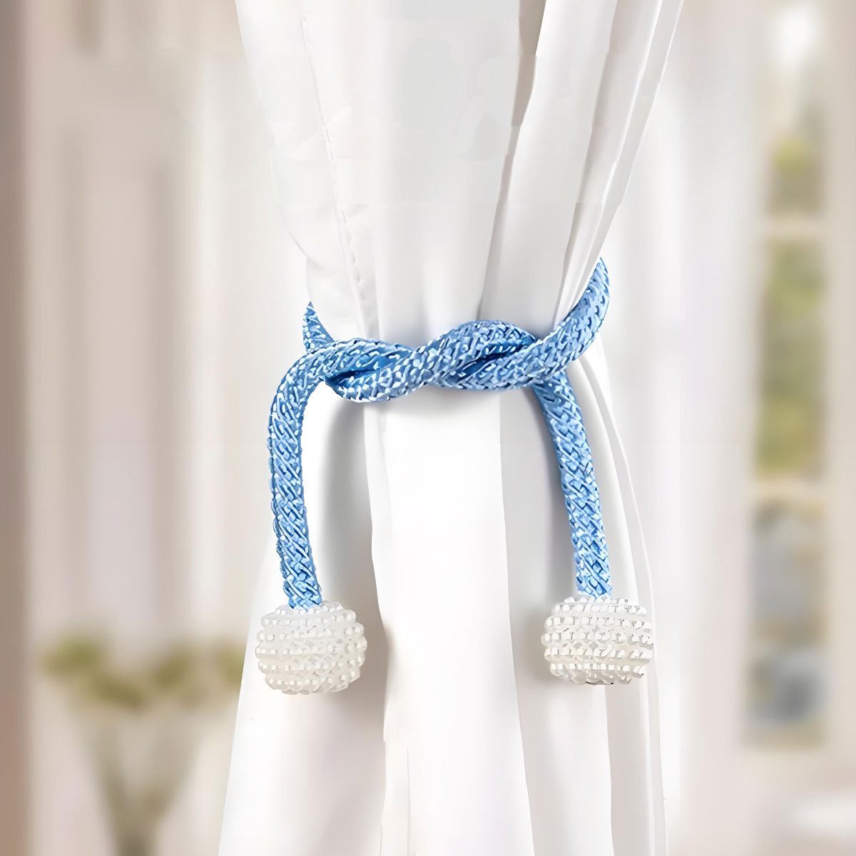 Pearl Magnetic Tiebacks | No Drill Curtain Holdbacks | Strong Hold CLPJ-101