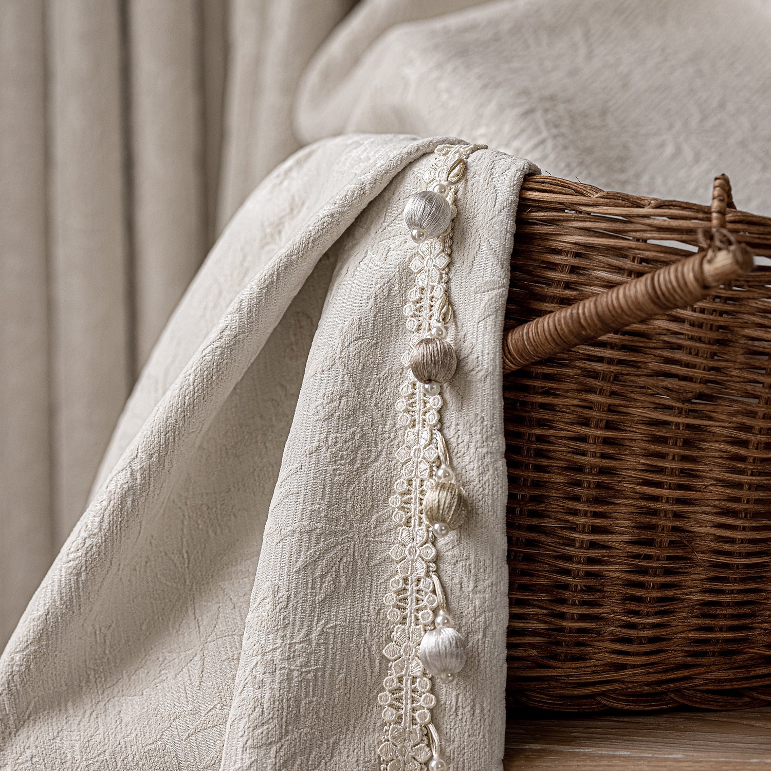 Romantic French Chenille Jacquard Blackout Curtains for Bedroom and Living Room BCL-110