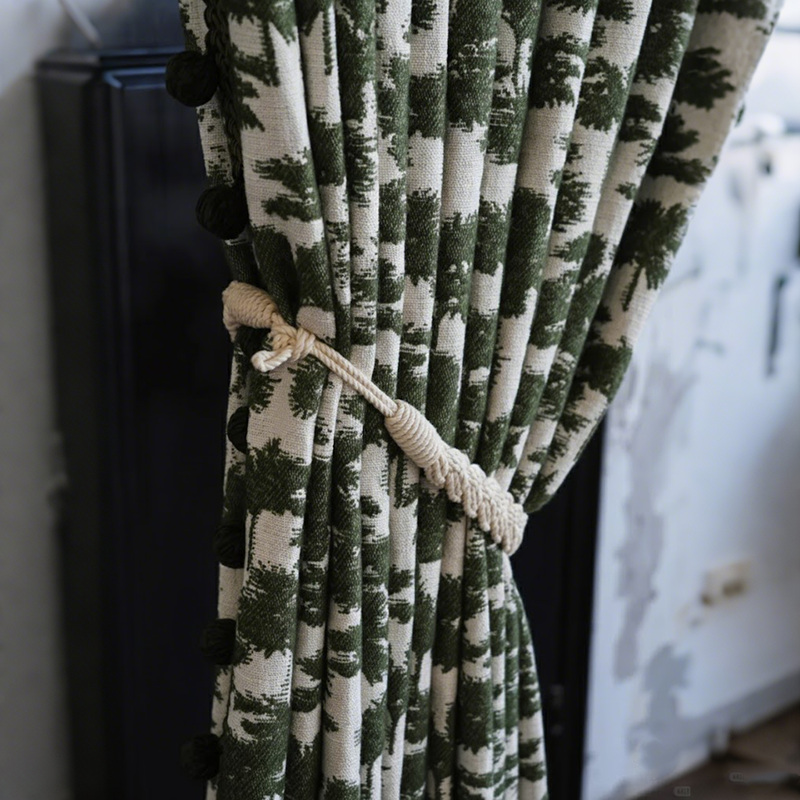 Leaf Pattern Curtains Botanical Design Window Treatments BCL-138