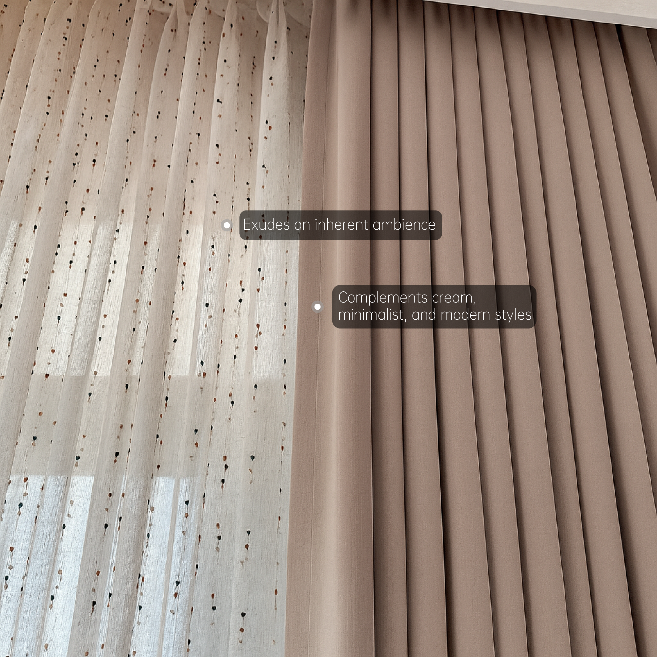 Chenille Fabric Cream Style Minimalist Blackout Curtains for Living Room and Bedroom BCL-106