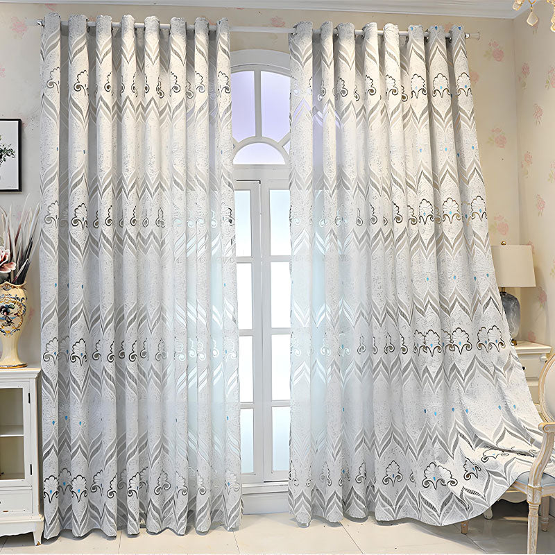 Thick Voile Curtains Sheer Light Filtering with European Jacquard SL-102