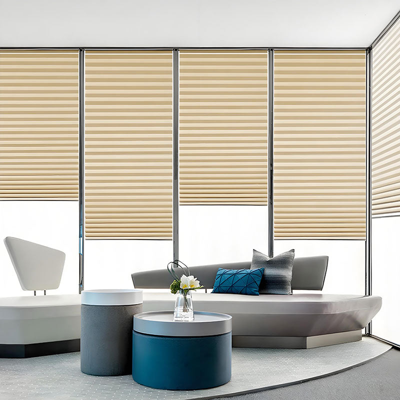 No Drill Semi Sheer Pleated Blinds Easy Face Fix Filter Light AU BZL-101