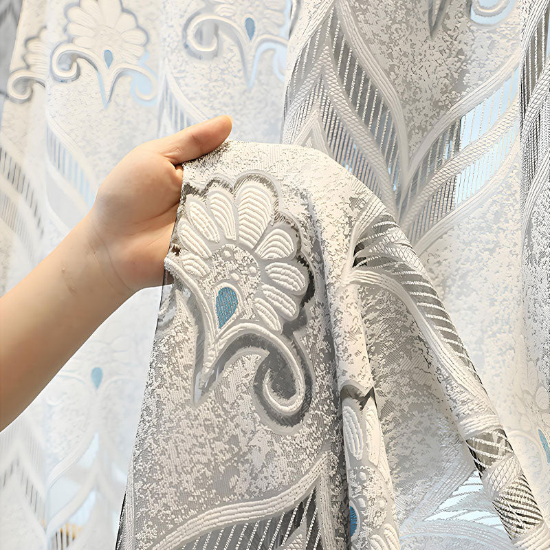 Thick Voile Curtains Sheer Light Filtering with European Jacquard SL-102