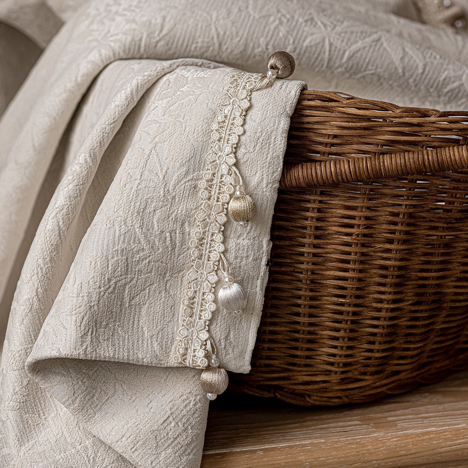 Romantic French Chenille Jacquard Blackout Curtains for Bedroom and Living Room BCL-110