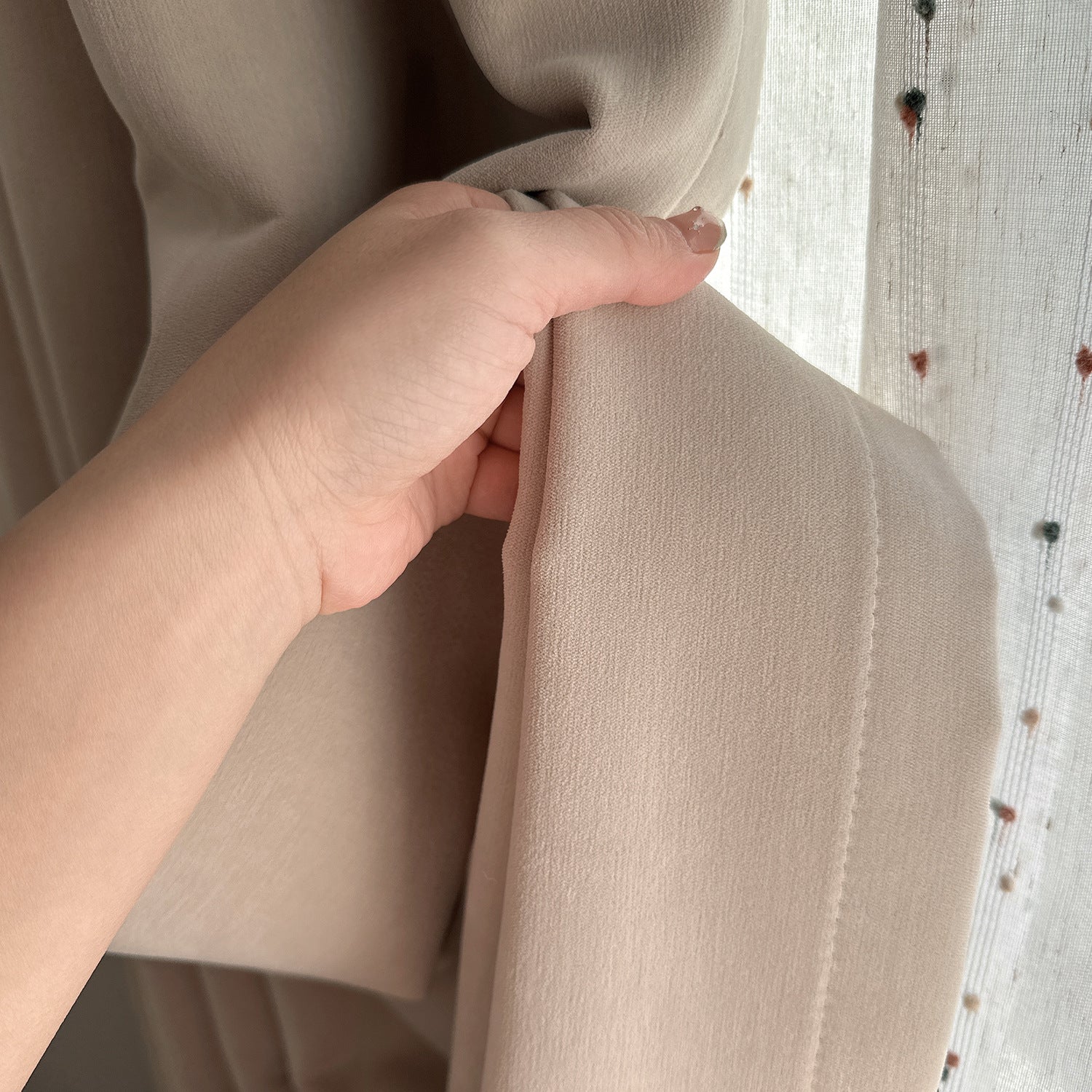 Chenille Fabric Cream Style Minimalist Blackout Curtains for Living Room and Bedroom BCL-106