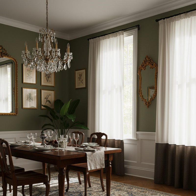 Muted Linen Blend Curtains - Vintage Old Money Style Panelled Drapes BCL-125