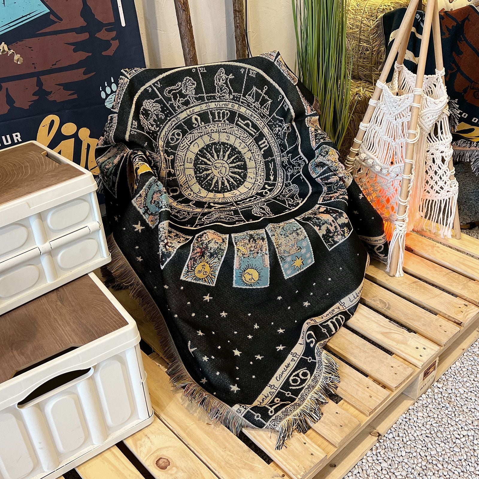 Boho Tribal Woven Blanket – Multi-Purpose Throw for Camping, Picnic, Sofa & Home Décor BK-006