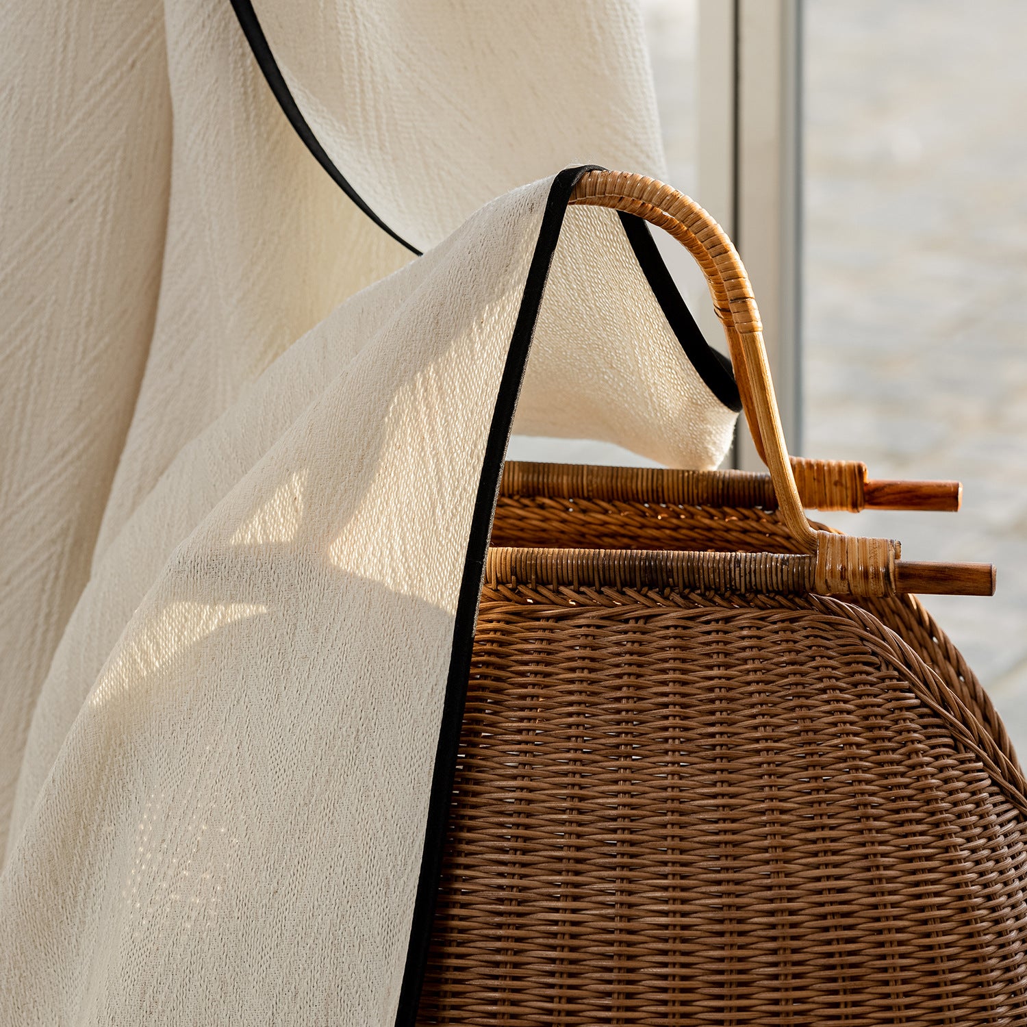 Japanese Cotton Linen Sheer Curtains for Bedroom and Living Room Privacy SL-110