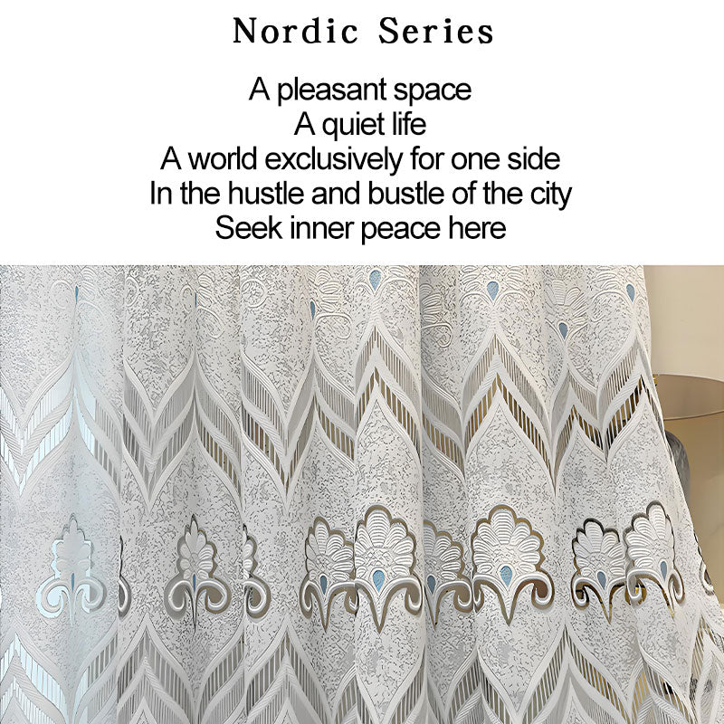 Thick Voile Curtains Sheer Light Filtering with European Jacquard SL-102