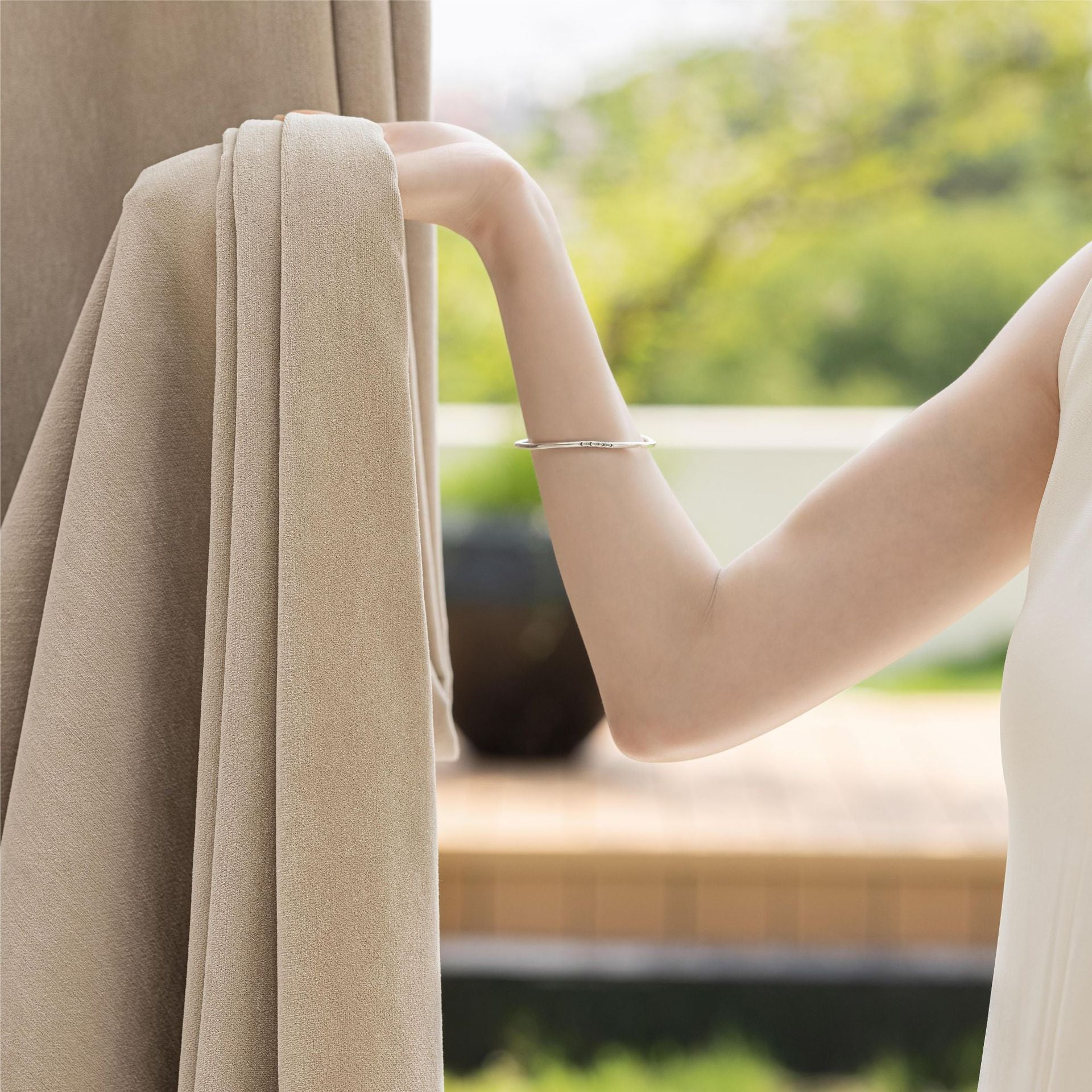 Mousse Cashmere Double-Sided Chenille Blackout Curtains for Bedroom Cream Style BCL-105