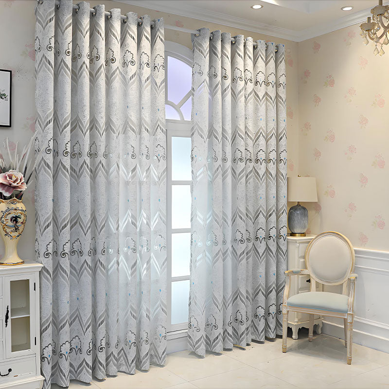 Thick Voile Curtains Sheer Light Filtering with European Jacquard SL-102