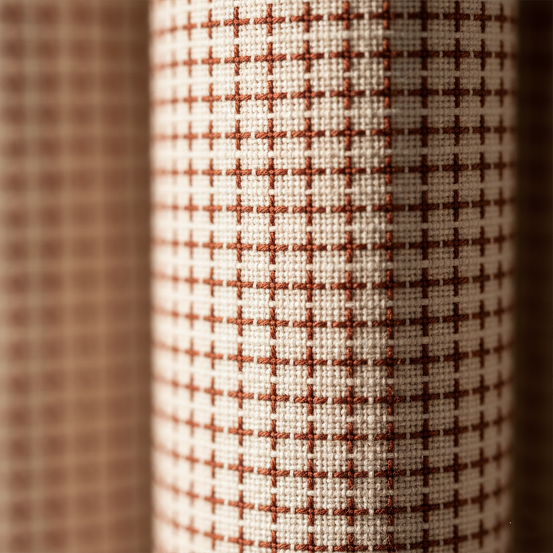 Refined Vintage Red Check Curtains - Textured Linen French Classic Plaid Drapes Home BCL-129