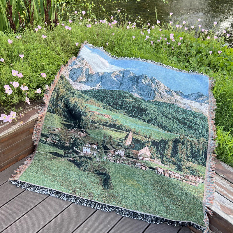 Multi-Purpose Cotton Woven Throw Blanket – Wall Tapestry, Sofa Throw, Picnic Mat & Shawl BK-004