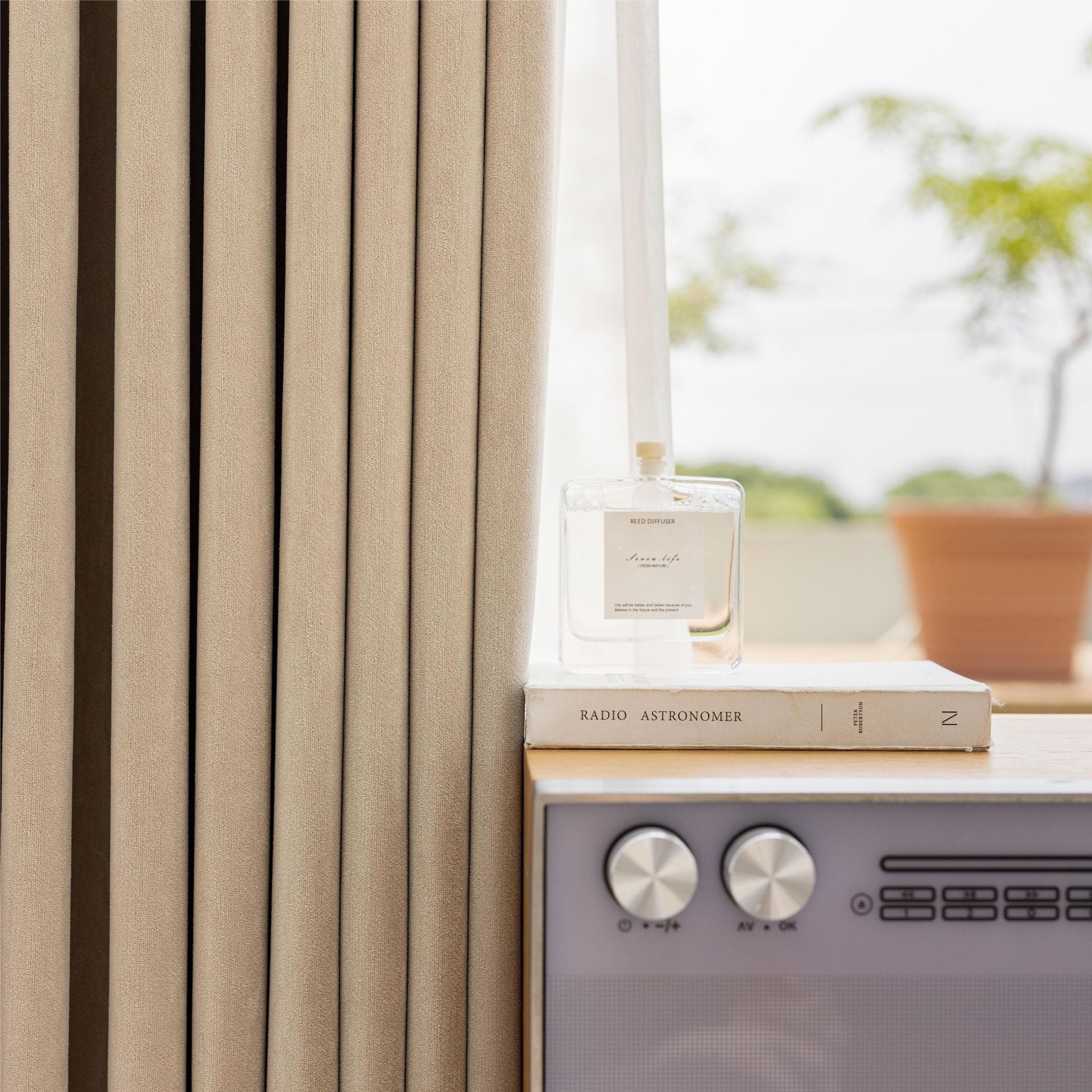 Mousse Cashmere Double-Sided Chenille Blackout Curtains for Bedroom Cream Style BCL-105