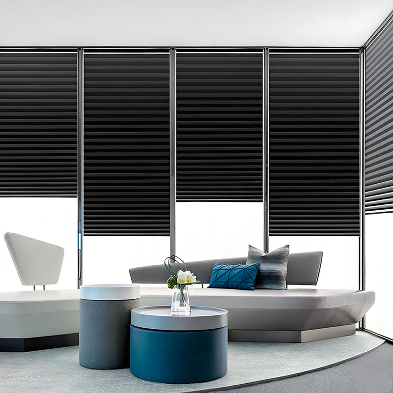 No Drill Semi Sheer Pleated Blinds Easy Face Fix Filter Light AU BZL-101