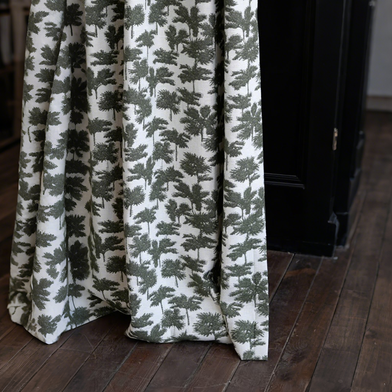 Leaf Pattern Curtains Botanical Design Window Treatments BCL-138