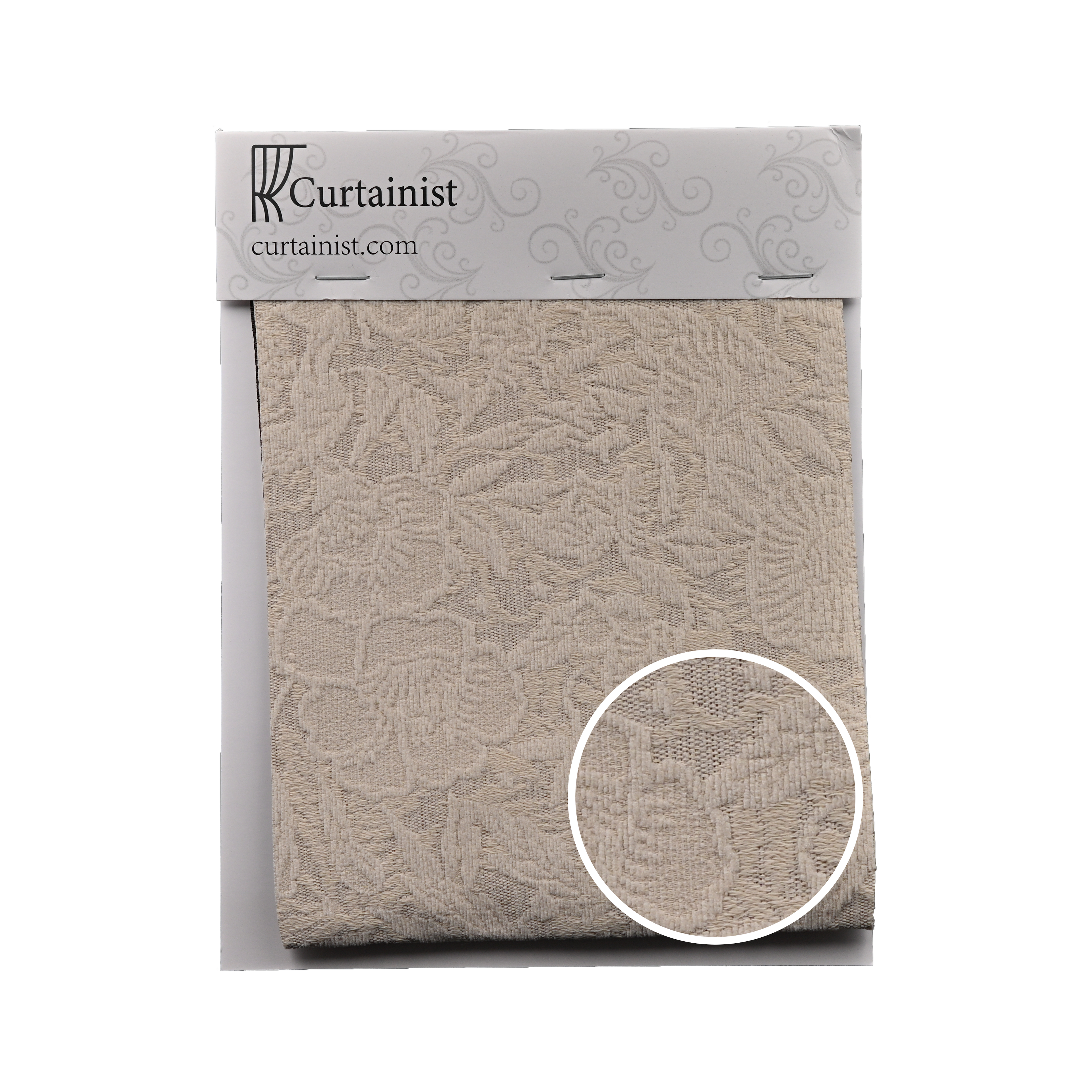 French Rose Cream Embossed Jacquard Chenille Blackout Curtains BCL-109