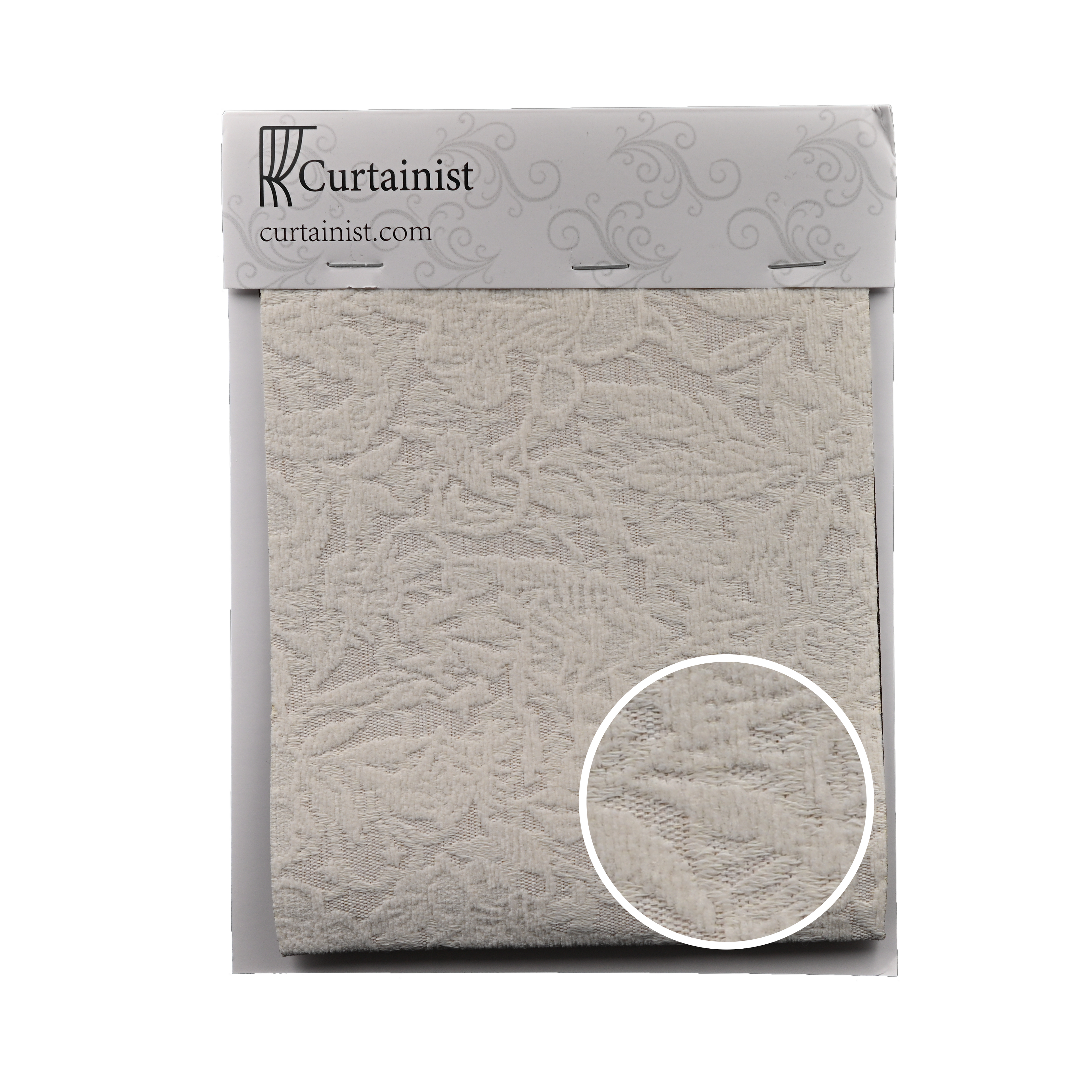 French Rose Cream Embossed Jacquard Chenille Blackout Curtains BCL-109