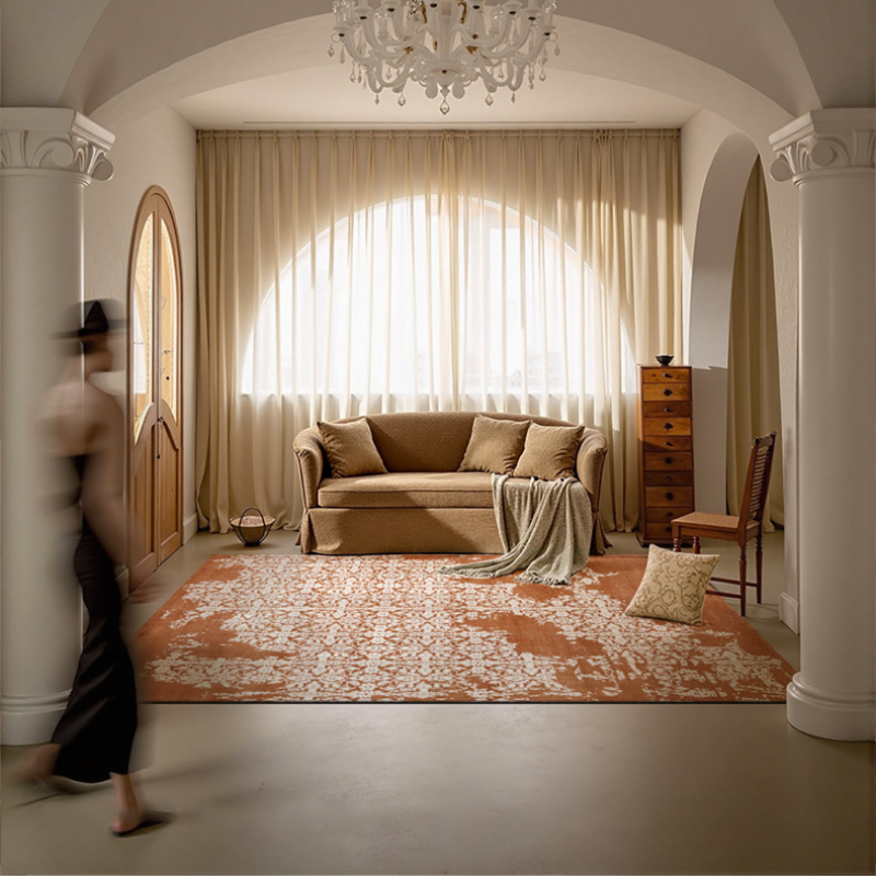 Mid-Century Living Room Rugs - Eco-Friendly Thick Warm Tone Carpet DT-106