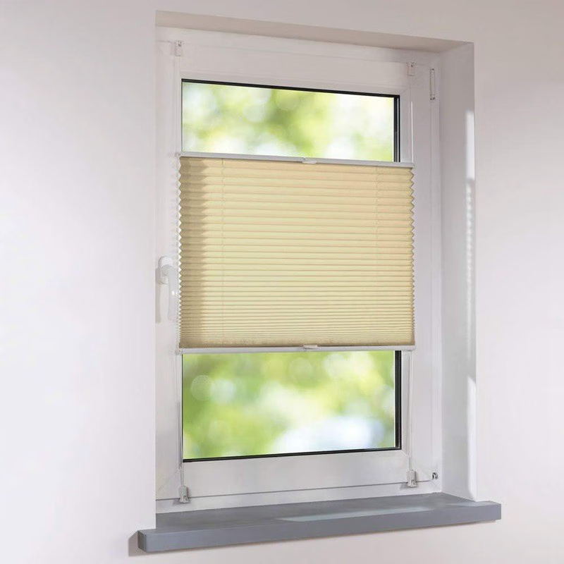 White/Grey Waterproof Pleated Blinds | No Drill Cordless BZL-102