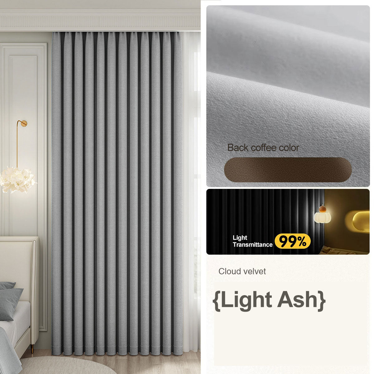 100% Blackout Sunproof Curtains UV & Heat Blocking BCL-104