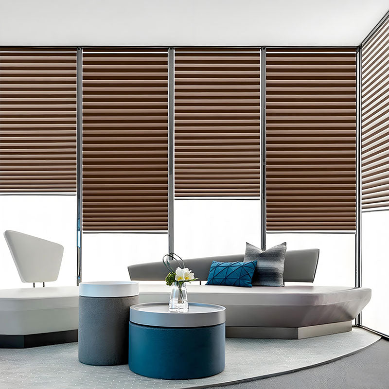 No Drill Semi Sheer Pleated Blinds Easy Face Fix Filter Light AU BZL-101