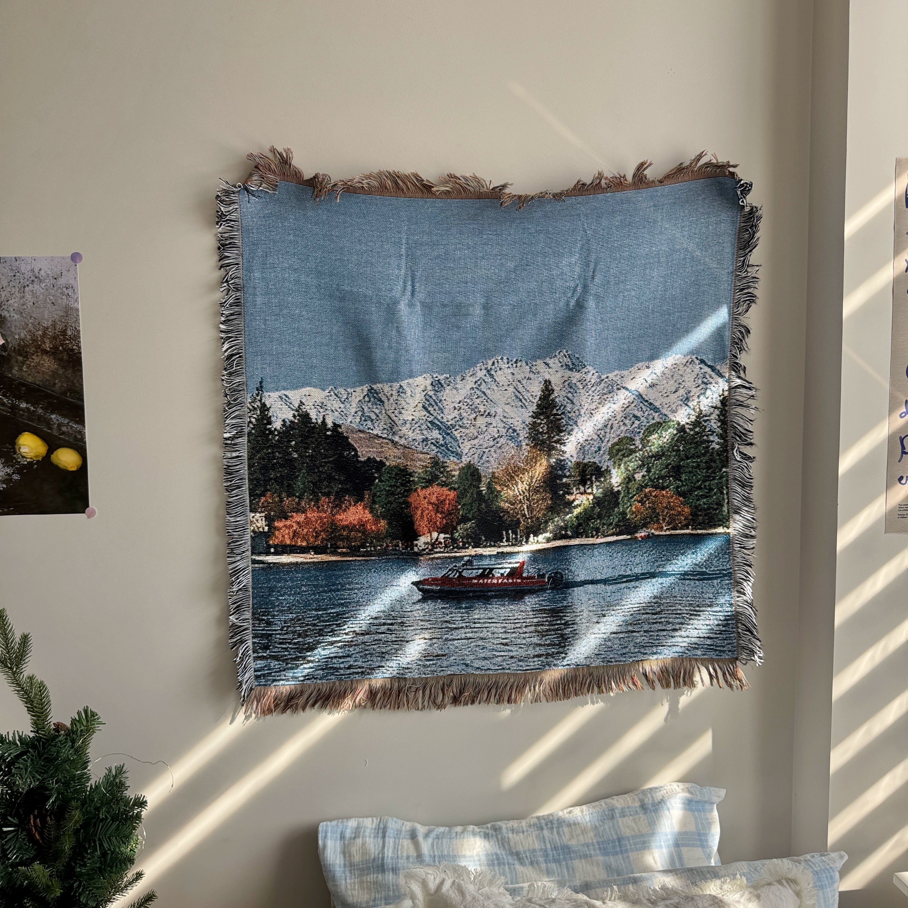 Queenstown Snow Mountain Wall Tapestry – Relaxed Nature Landscape Décor for Bedroom & Living Room BK-007