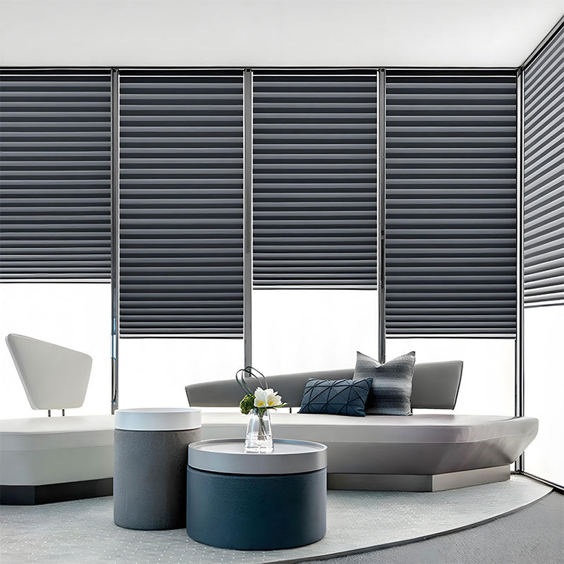No Drill Semi Sheer Pleated Blinds Easy Face Fix Filter Light AU BZL-101
