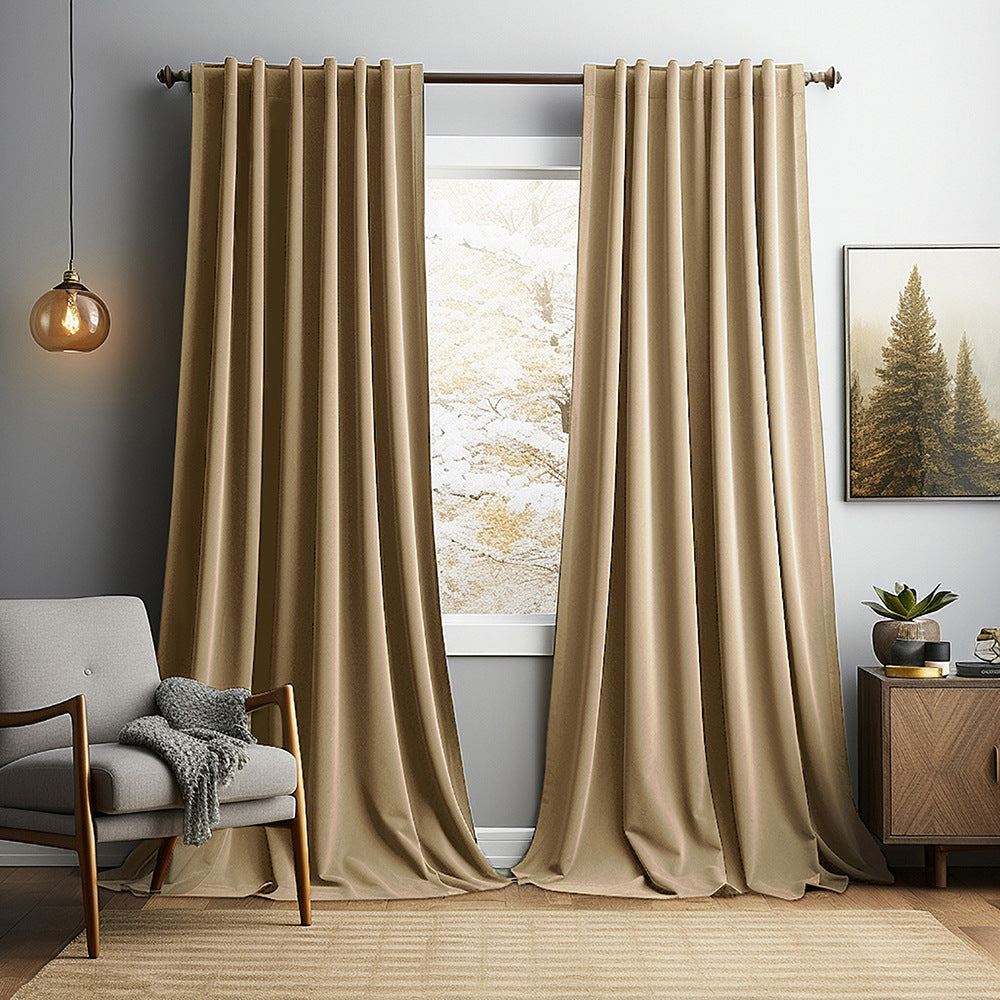 Solid Vintage Velvet Curtains – Modern Living Room, Bedroom & Study Blackout Drapes BCL-121