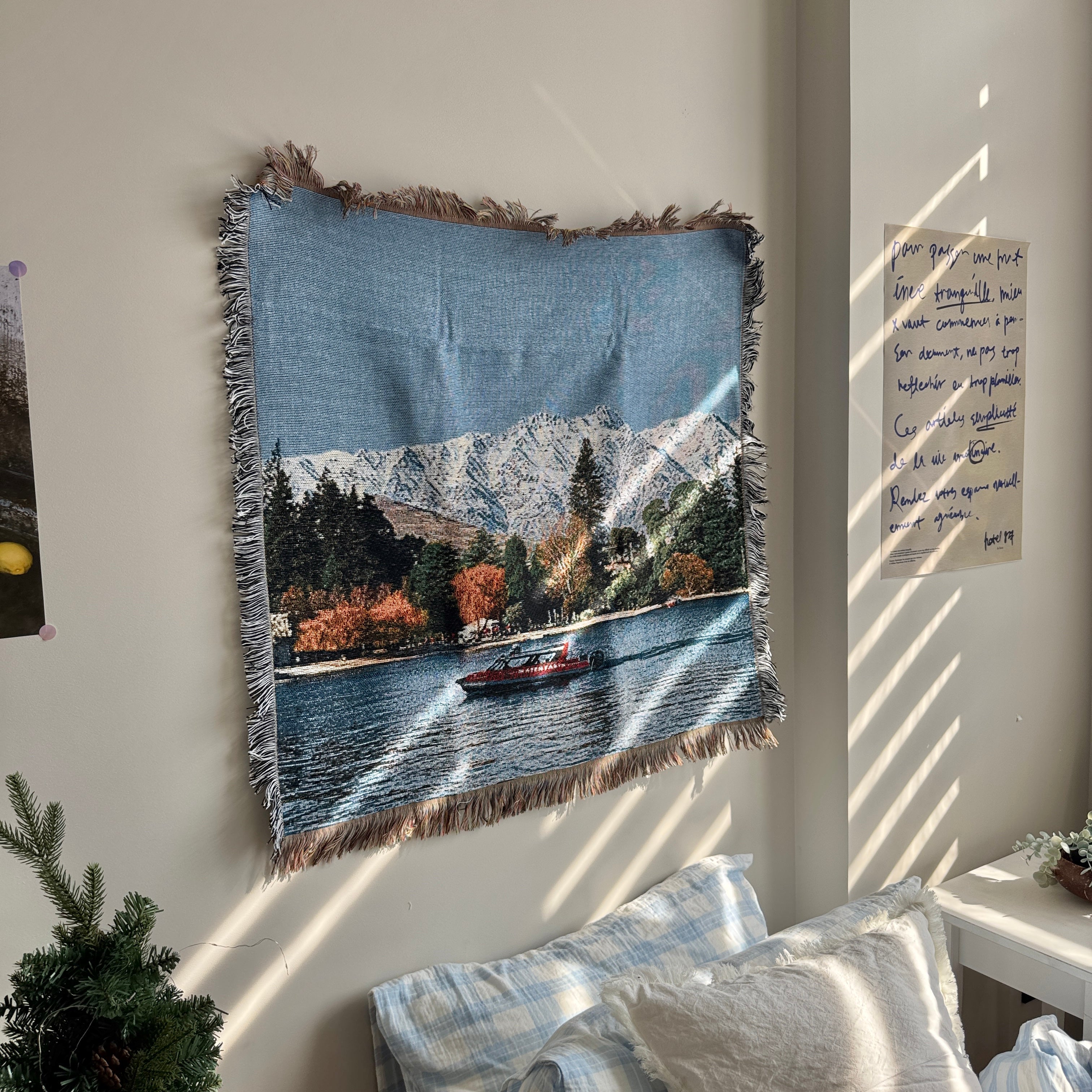 Queenstown Snow Mountain Wall Tapestry – Relaxed Nature Landscape Décor for Bedroom & Living Room BK-007