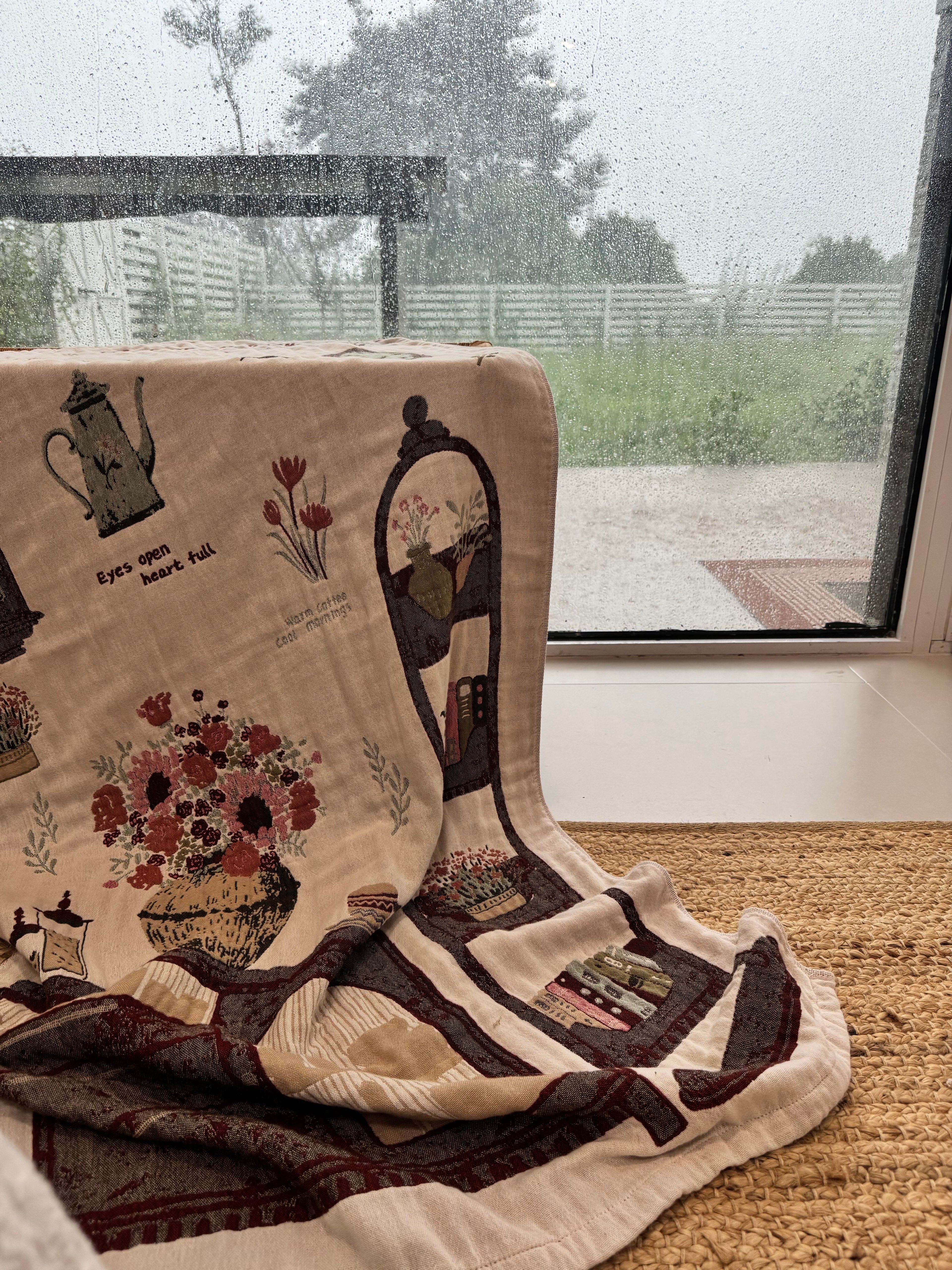 Curtainist x Chiya “Roman Holiday” Designer Collection Bath Towel – Long-Staple Cotton, Multi-Use as Tapestry, Shawl, or Door Curtain