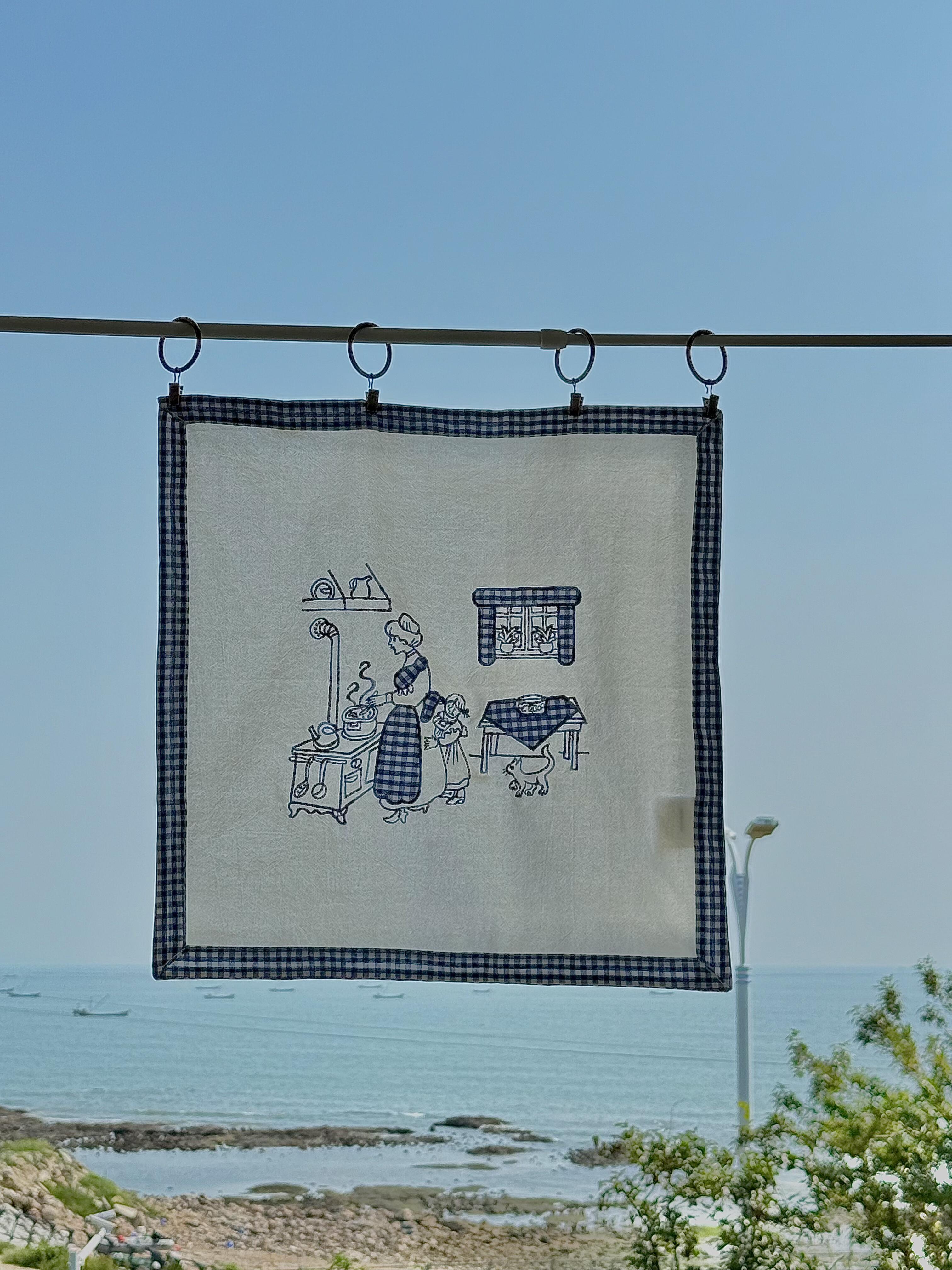 Curtainist x Chiya “Danish Life” Cotton-Linen Napkin — Food-Contact Friendly, Multi-Use as Food Cover, Placemat, or Wall Hanging
