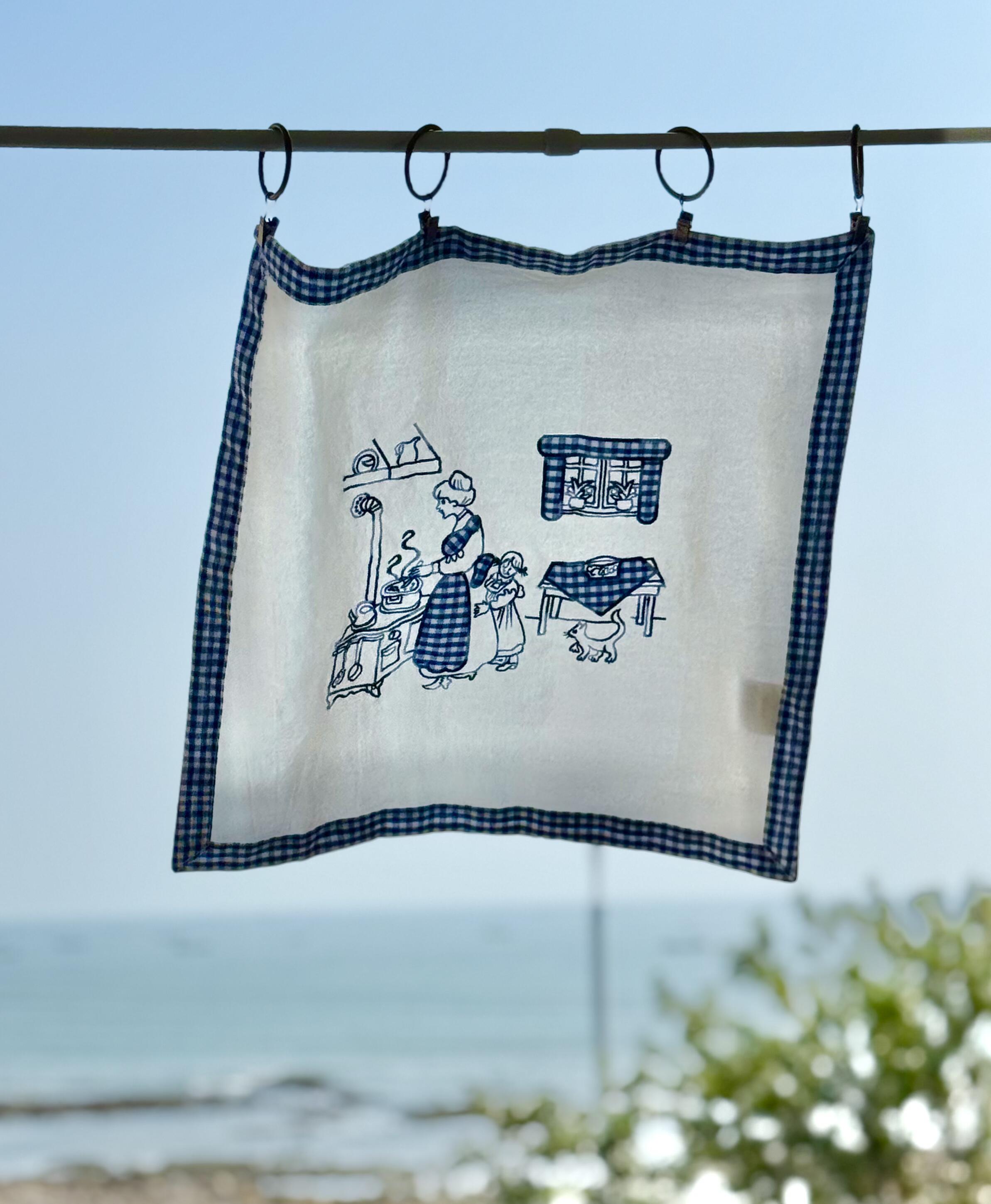 Curtainist x Chiya “Danish Life” Cotton-Linen Napkin — Food-Contact Friendly, Multi-Use as Food Cover, Placemat, or Wall Hanging