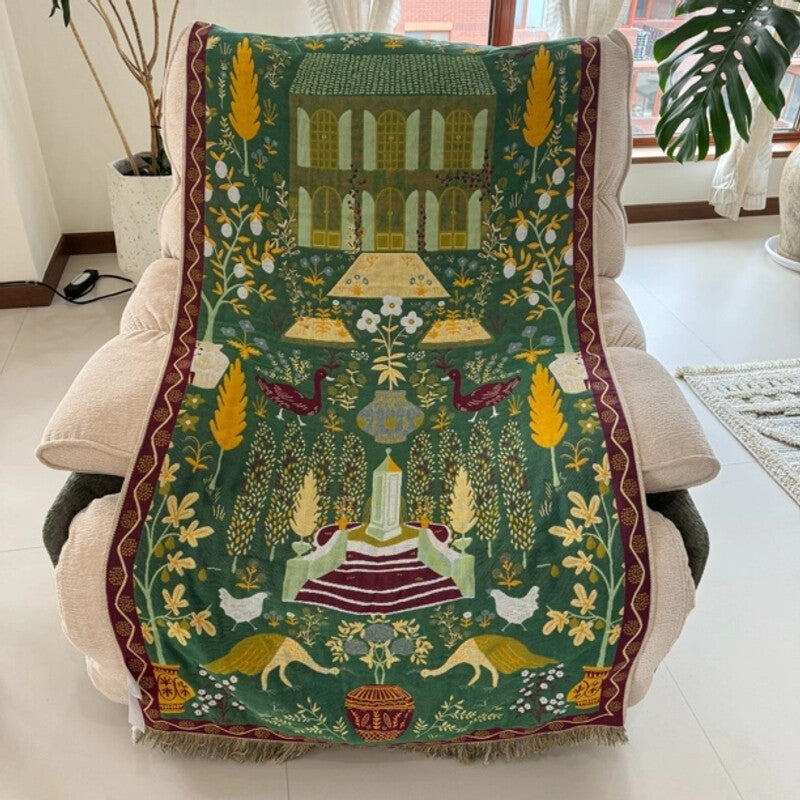 Curtainist x Chiya “Beautiful Home” Designer Collection Bath Towel – Long-Staple Cotton, Multi-Use as Tapestry, Shawl, or Door Curtain
